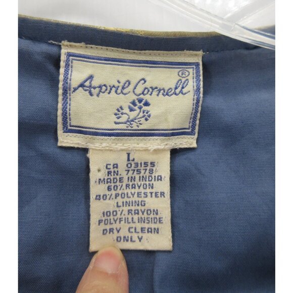 VINTAGE April Cornell Jacket Large Jacquard Patchwork Artsy Boho * - Picture 9 of 10